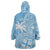 Custom Indo Fijians Wearable Blanket Hoodie Fiji ke Hindustani Polyneisan Paisley Blue Style - Wonder Print Shop