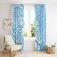 Custom Indo Fijians Window Curtain Fiji ke Hindustani Polyneisan Paisley Blue Style - Wonder Print Shop