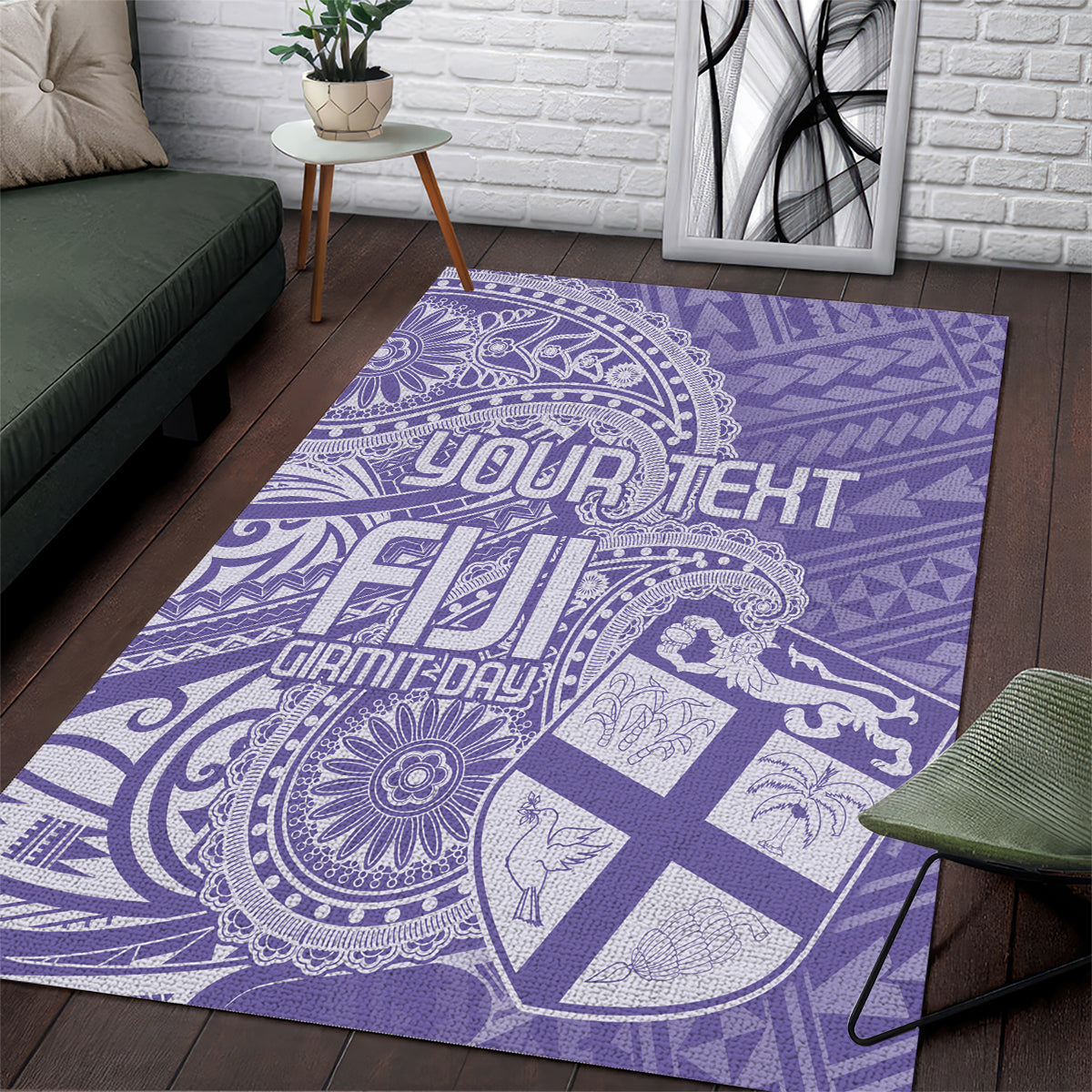 Custom Indo Fijians Area Rug Fiji ke Hindustani Polyneisan Paisley Purple Style LT9 - Wonder Print Shop