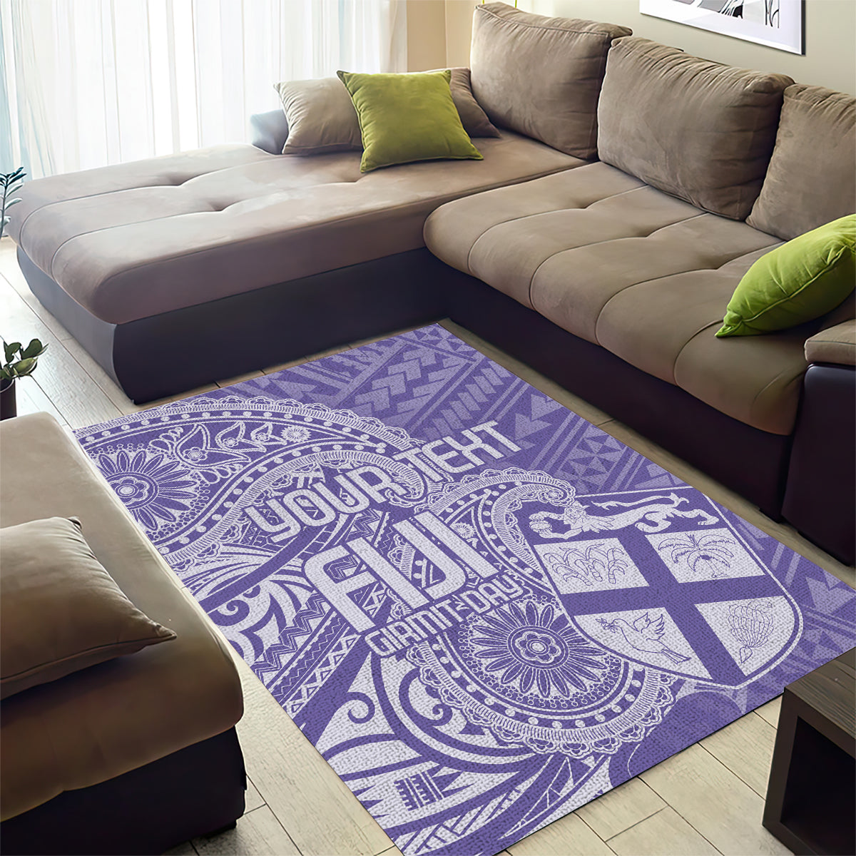 Custom Indo Fijians Area Rug Fiji ke Hindustani Polyneisan Paisley Purple Style LT9 - Wonder Print Shop