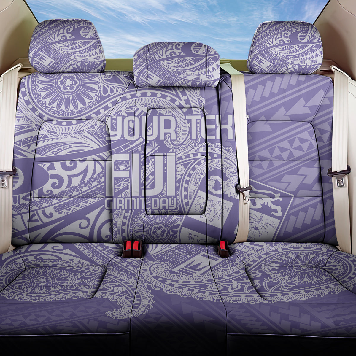 Custom Indo Fijians Back Car Seat Cover Fiji ke Hindustani Polyneisan Paisley Purple Style LT9 - Wonder Print Shop