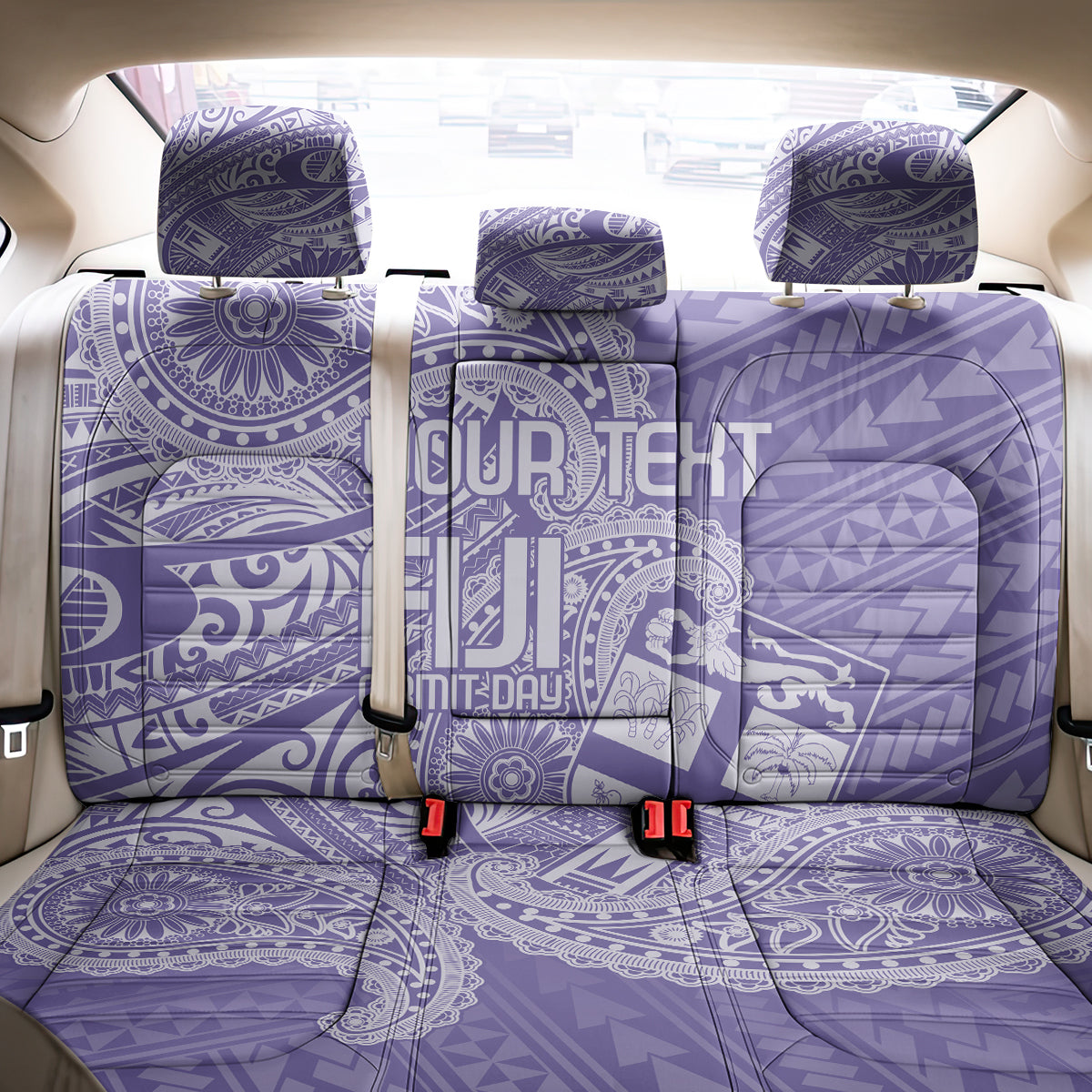 Custom Indo Fijians Back Car Seat Cover Fiji ke Hindustani Polyneisan Paisley Purple Style LT9 - Wonder Print Shop