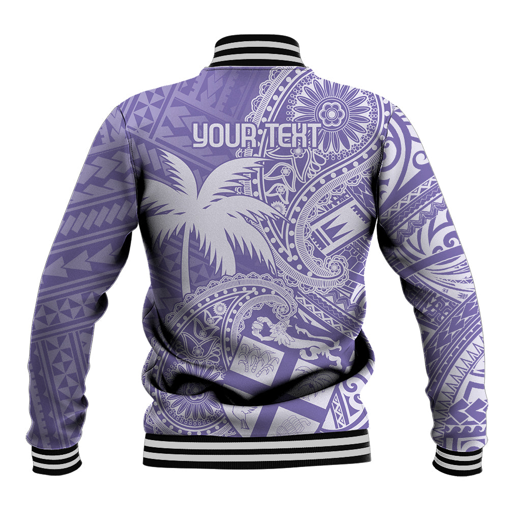 Custom Indo Fijians Baseball Jacket Fiji ke Hindustani Polyneisan Paisley Purple Style LT9 - Wonder Print Shop