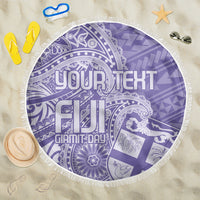 Custom Indo Fijians Beach Blanket Fiji ke Hindustani Polyneisan Paisley Purple Style LT9 - Wonder Print Shop