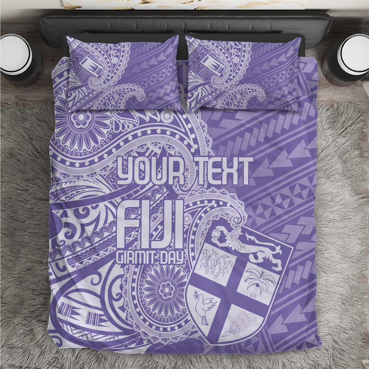 Custom Indo Fijians Bedding Set Fiji ke Hindustani Polyneisan Paisley Purple Style LT9 - Wonder Print Shop
