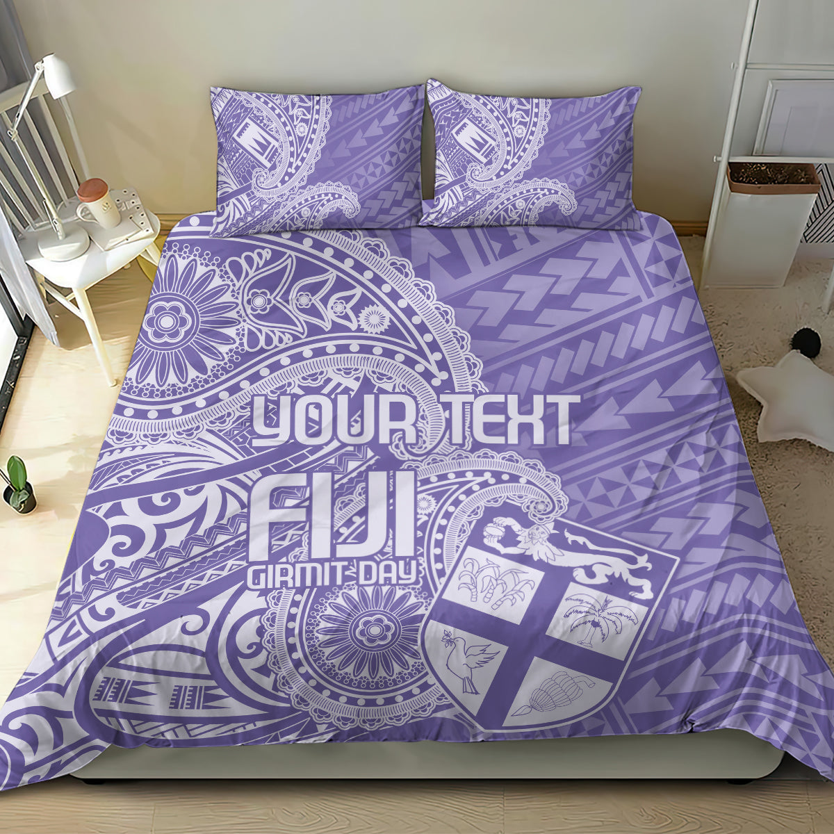 Custom Indo Fijians Bedding Set Fiji ke Hindustani Polyneisan Paisley Purple Style LT9 - Wonder Print Shop