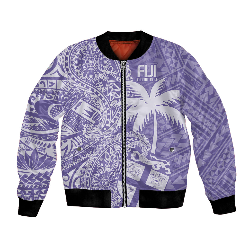 Custom Indo Fijians Bomber Jacket Fiji ke Hindustani Polyneisan Paisley Purple Style LT9 - Wonder Print Shop