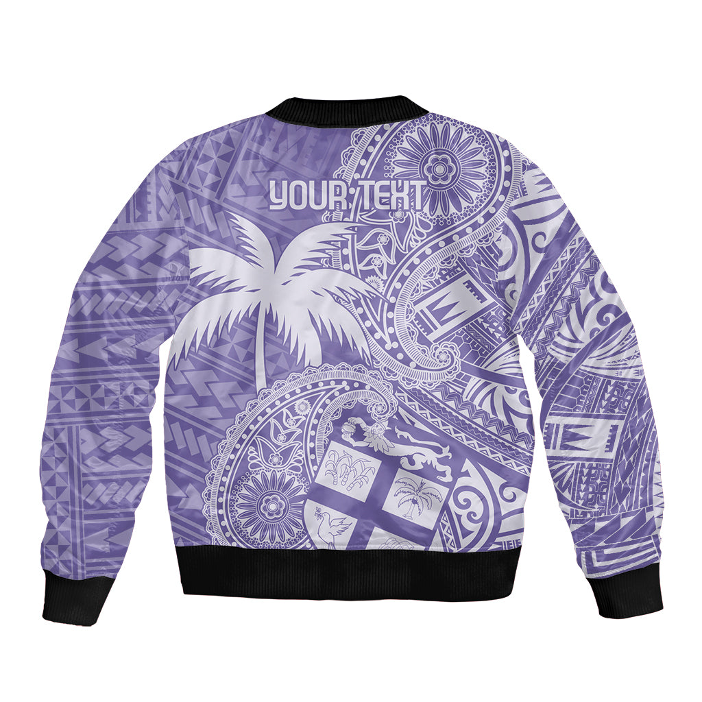 Custom Indo Fijians Bomber Jacket Fiji ke Hindustani Polyneisan Paisley Purple Style LT9 - Wonder Print Shop