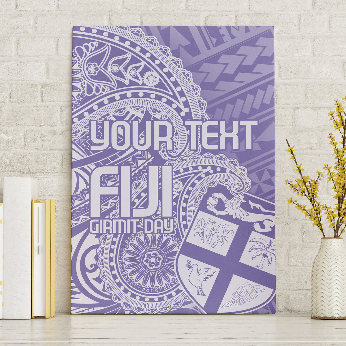 Custom Indo Fijians Canvas Wall Art Fiji ke Hindustani Polyneisan Paisley Purple Style LT9 - Wonder Print Shop