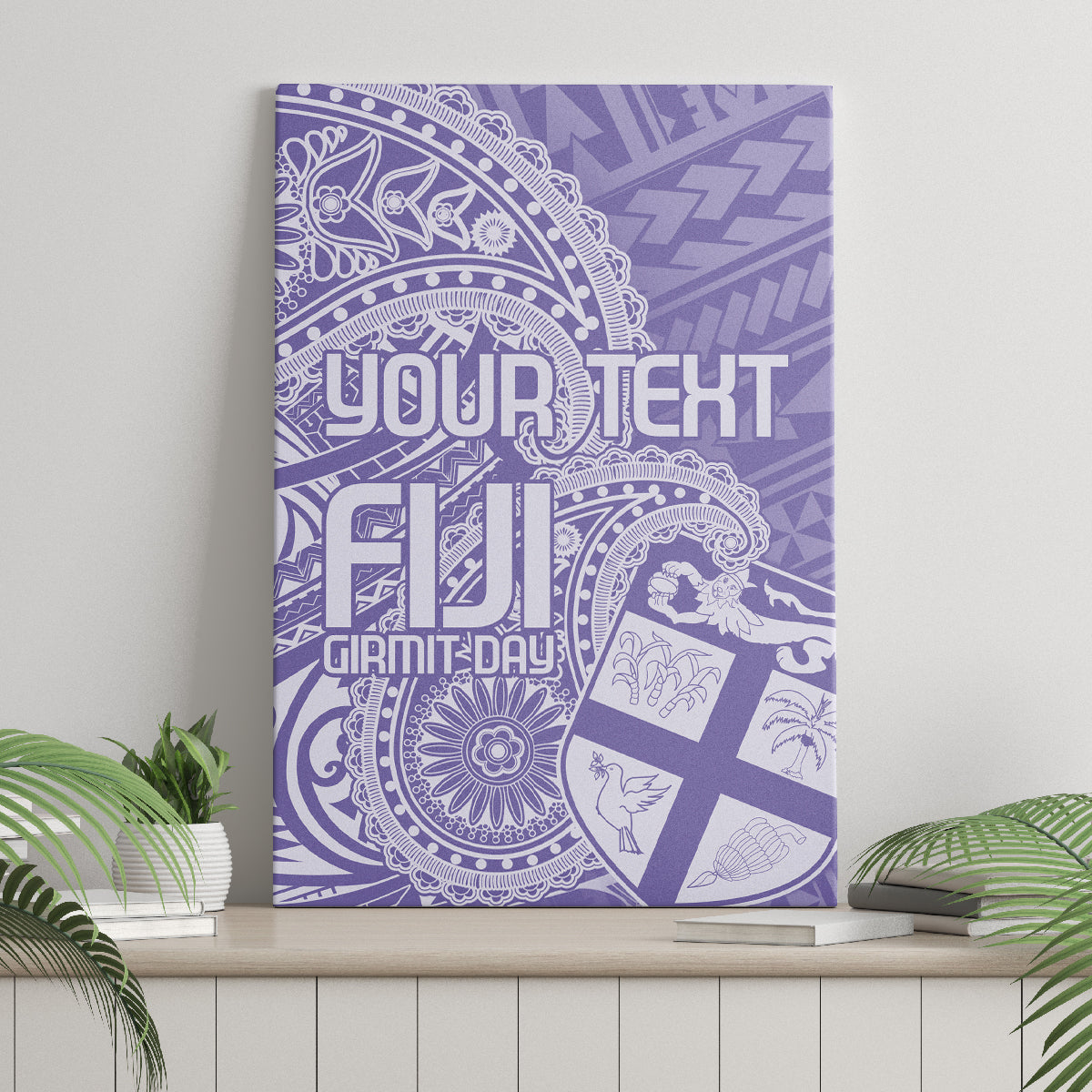 Custom Indo Fijians Canvas Wall Art Fiji ke Hindustani Polyneisan Paisley Purple Style LT9 - Wonder Print Shop