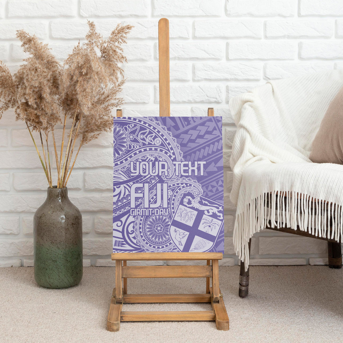 Custom Indo Fijians Canvas Wall Art Fiji ke Hindustani Polyneisan Paisley Purple Style LT9 - Wonder Print Shop