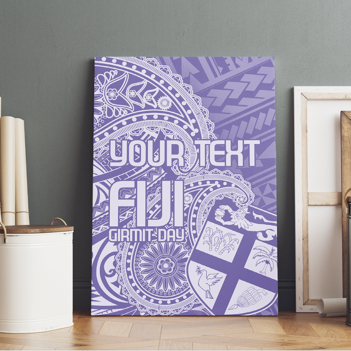 Custom Indo Fijians Canvas Wall Art Fiji ke Hindustani Polyneisan Paisley Purple Style LT9 - Wonder Print Shop