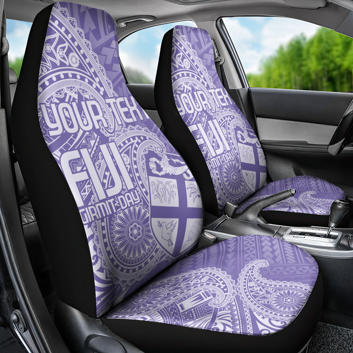 Custom Indo Fijians Car Seat Cover Fiji ke Hindustani Polyneisan Paisley Purple Style LT9 - Wonder Print Shop
