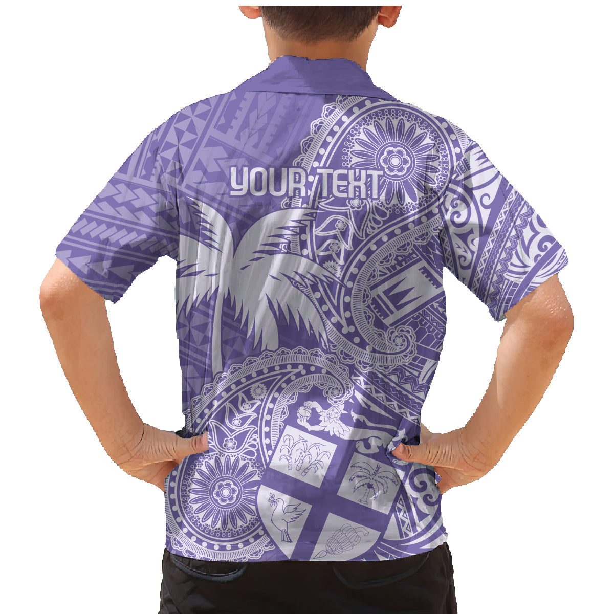 Custom Indo Fijians Family Matching Mermaid Dress and Hawaiian Shirt Fiji ke Hindustani Polyneisan Paisley Purple Style LT9 - Wonder Print Shop