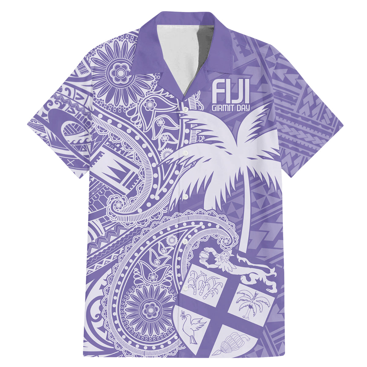 Custom Indo Fijians Family Matching Mermaid Dress and Hawaiian Shirt Fiji ke Hindustani Polyneisan Paisley Purple Style LT9 - Wonder Print Shop