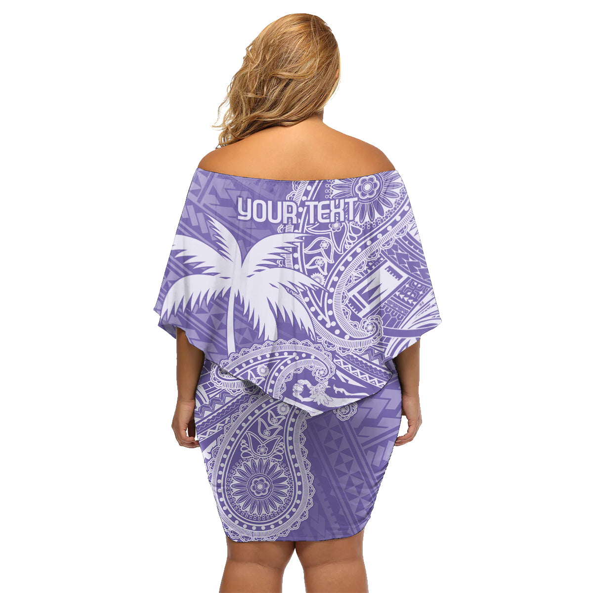 Custom Indo Fijians Family Matching Off Shoulder Short Dress and Hawaiian Shirt Fiji ke Hindustani Polyneisan Paisley Purple Style LT9 - Wonder Print Shop
