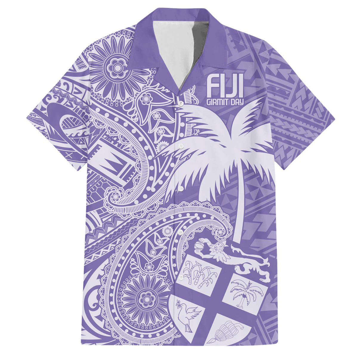 Custom Indo Fijians Hawaiian Shirt Fiji ke Hindustani Polyneisan Paisley Purple Style - Wonder Print Shop