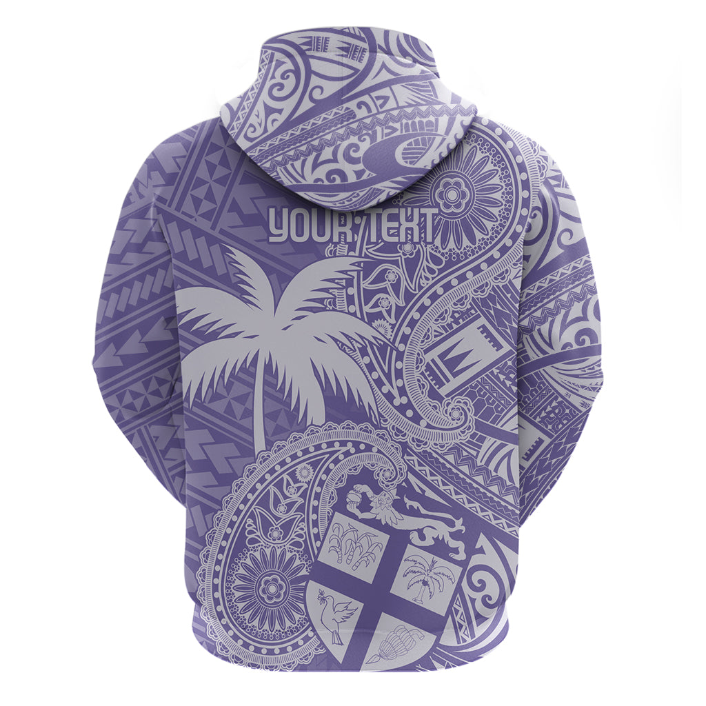Custom Indo Fijians Hoodie Fiji ke Hindustani Polyneisan Paisley Purple Style - Wonder Print Shop