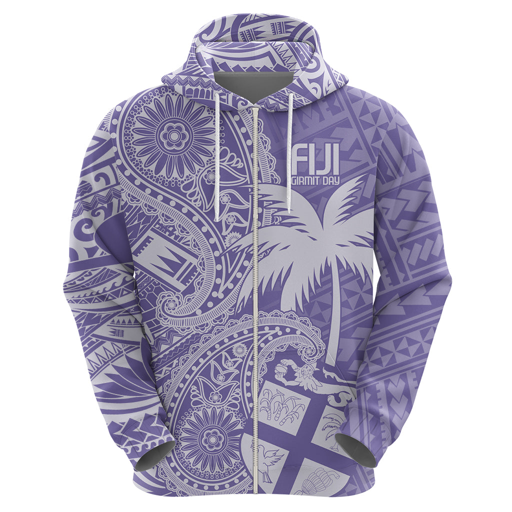 Custom Indo Fijians Hoodie Fiji ke Hindustani Polyneisan Paisley Purple Style - Wonder Print Shop