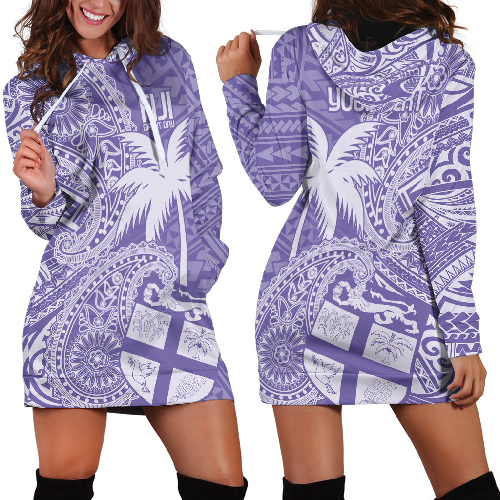 Custom Indo Fijians Hoodie Dress Fiji ke Hindustani Polyneisan Paisley Purple Style - Wonder Print Shop