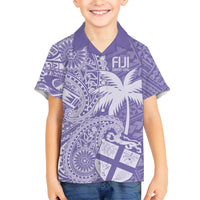 Custom Indo Fijians Kid Hawaiian Shirt Fiji ke Hindustani Polyneisan Paisley Purple Style - Wonder Print Shop