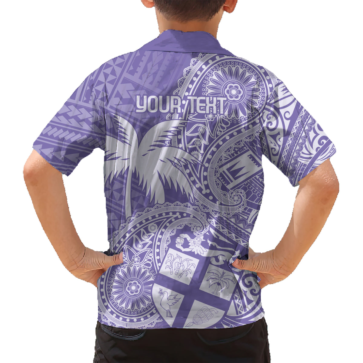 Custom Indo Fijians Kid Hawaiian Shirt Fiji ke Hindustani Polyneisan Paisley Purple Style - Wonder Print Shop