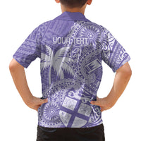 Custom Indo Fijians Kid Hawaiian Shirt Fiji ke Hindustani Polyneisan Paisley Purple Style - Wonder Print Shop