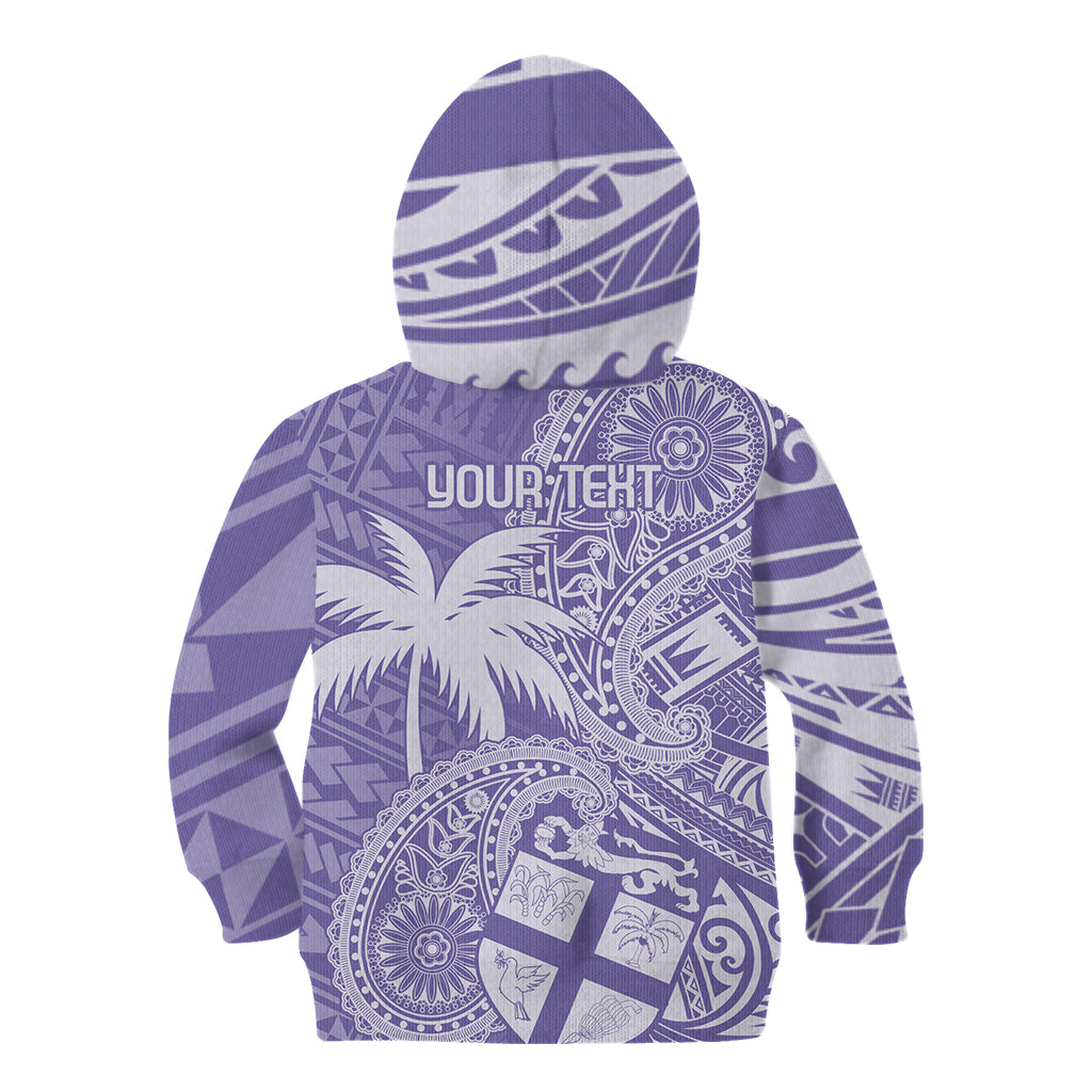 Custom Indo Fijians Kid Hoodie Fiji ke Hindustani Polyneisan Paisley Purple Style - Wonder Print Shop