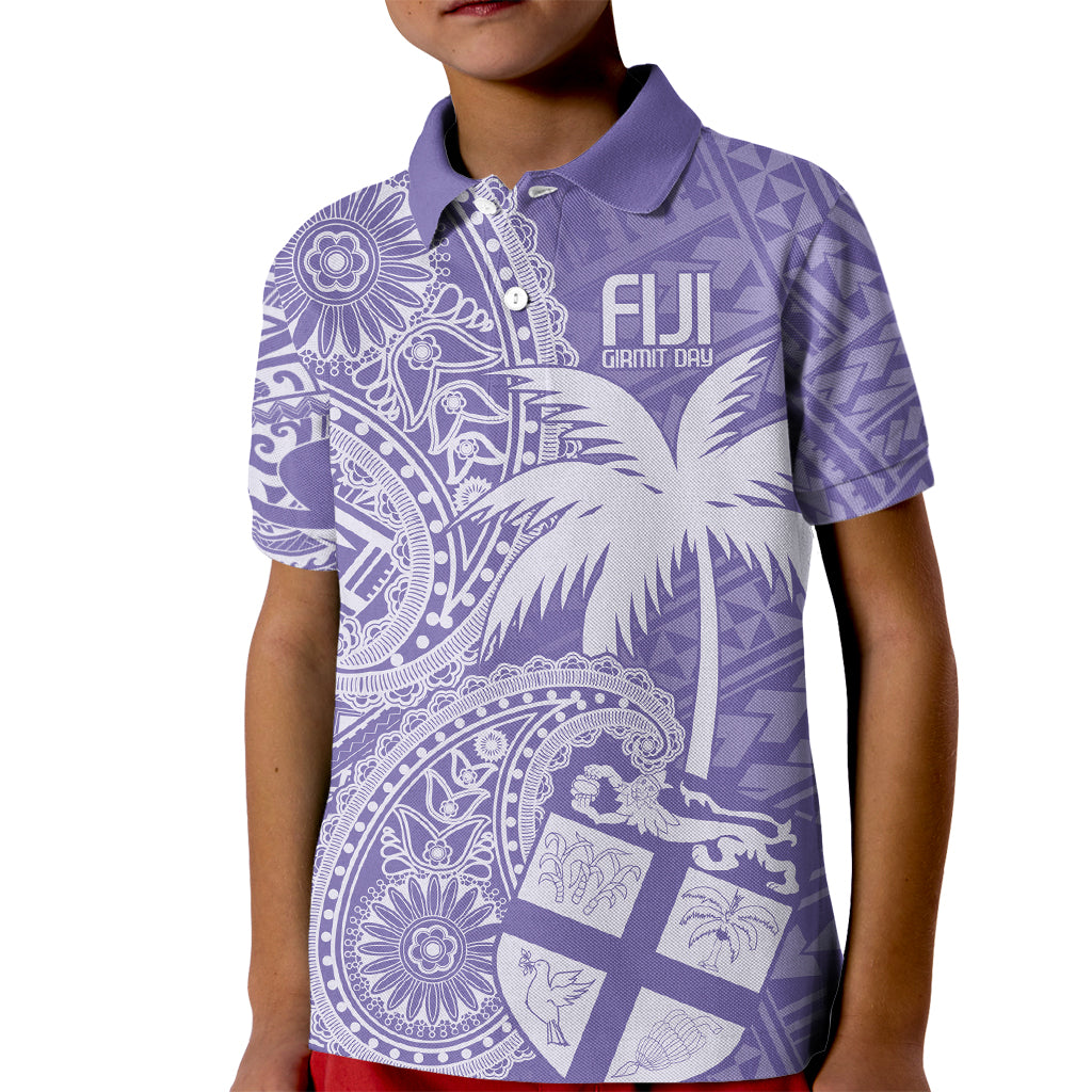 Custom Indo Fijians Kid Polo Shirt Fiji ke Hindustani Polyneisan Paisley Purple Style - Wonder Print Shop