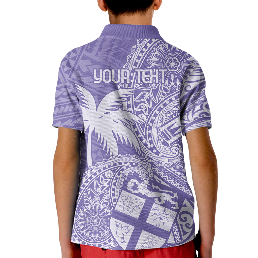 Custom Indo Fijians Kid Polo Shirt Fiji ke Hindustani Polyneisan Paisley Purple Style - Wonder Print Shop