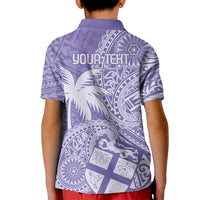 Custom Indo Fijians Kid Polo Shirt Fiji ke Hindustani Polyneisan Paisley Purple Style - Wonder Print Shop
