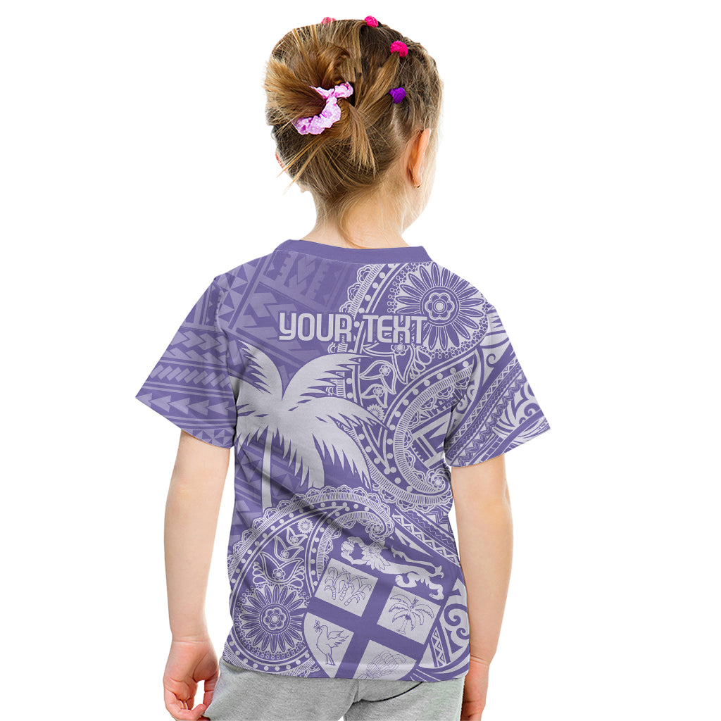 Custom Indo Fijians Kid T Shirt Fiji ke Hindustani Polyneisan Paisley Purple Style - Wonder Print Shop