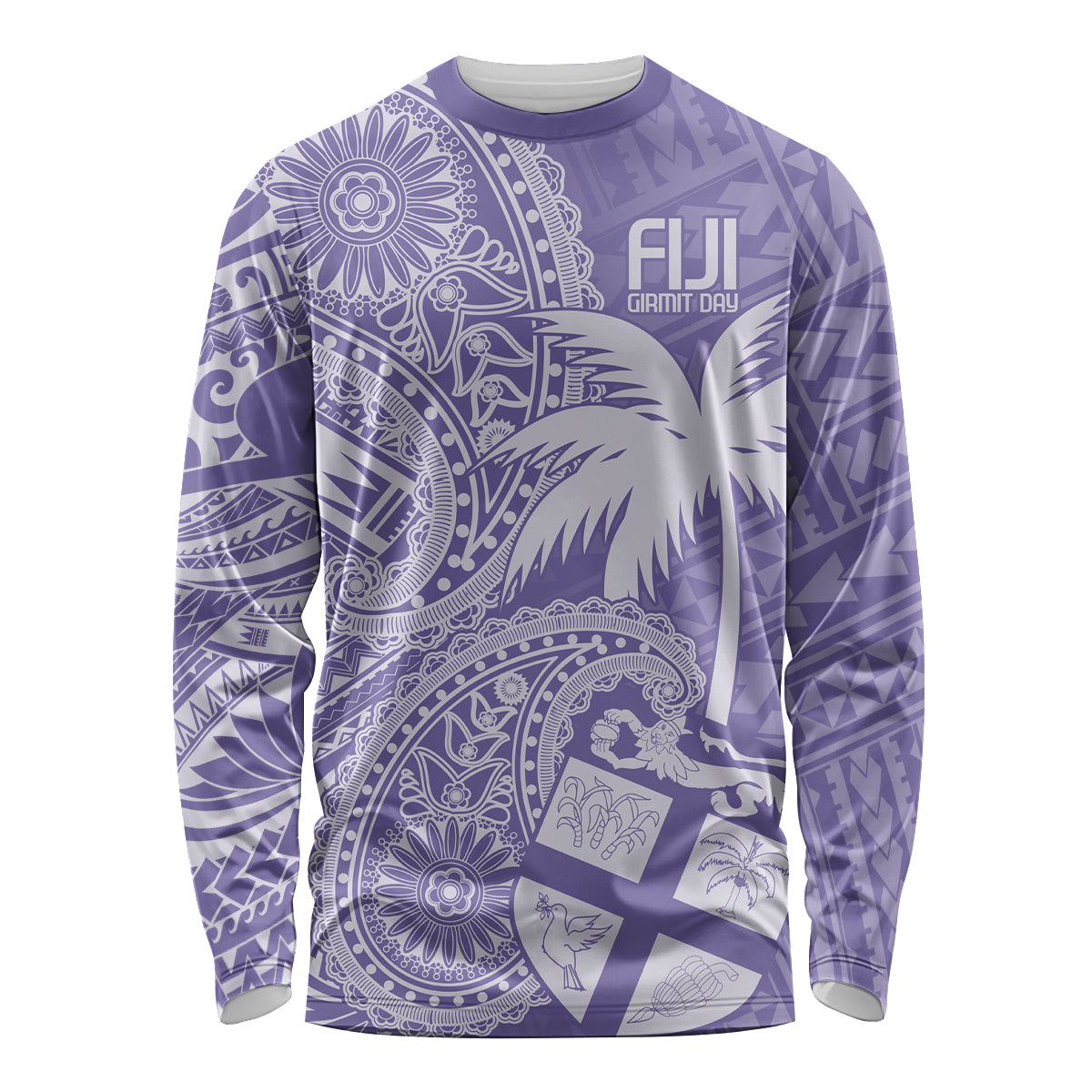 Custom Indo Fijians Long Sleeve Shirt Fiji ke Hindustani Polyneisan Paisley Purple Style - Wonder Print Shop