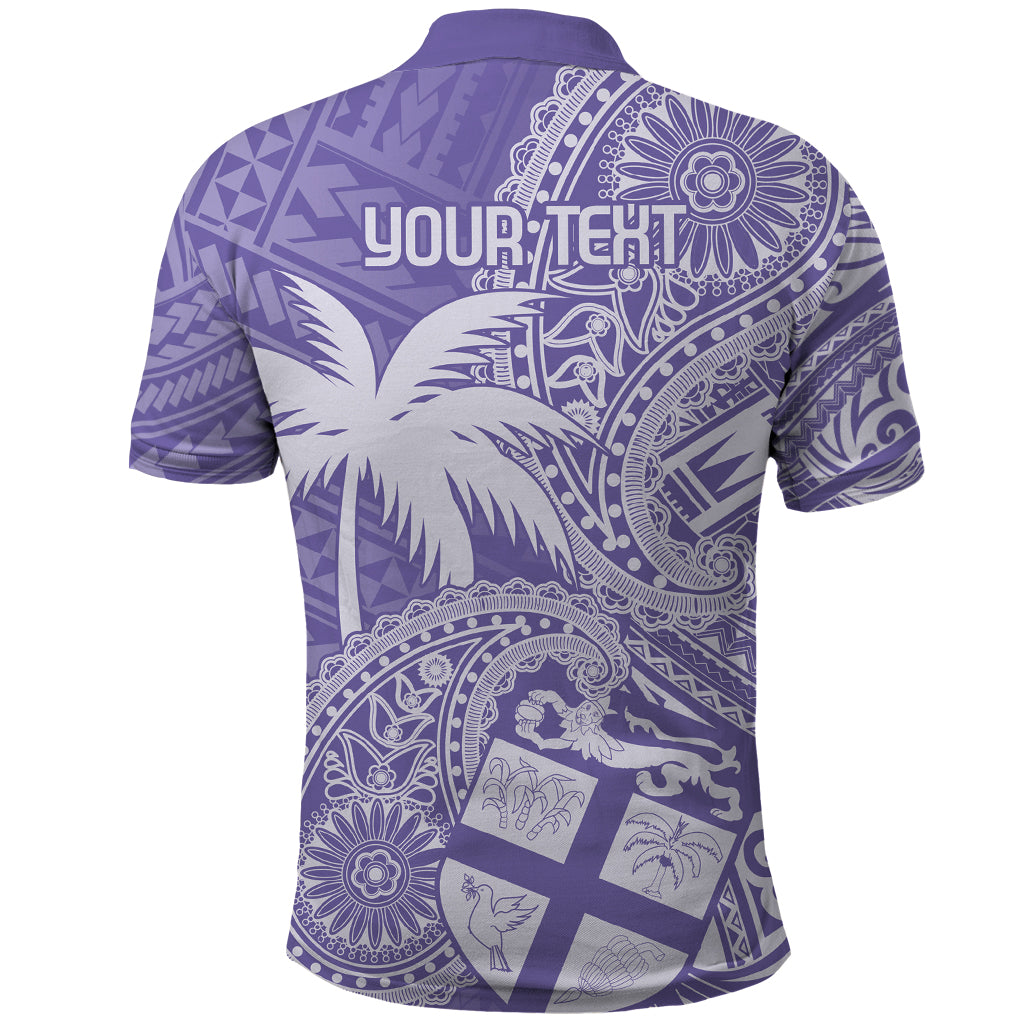 Custom Indo Fijians Polo Shirt Fiji ke Hindustani Polyneisan Paisley Purple Style - Wonder Print Shop