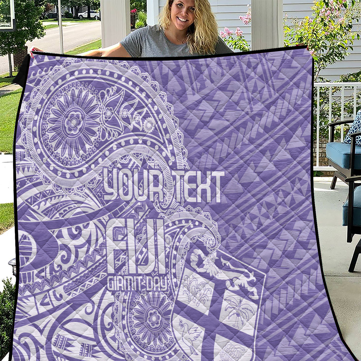 Custom Indo Fijians Quilt Fiji ke Hindustani Polyneisan Paisley Purple Style - Wonder Print Shop