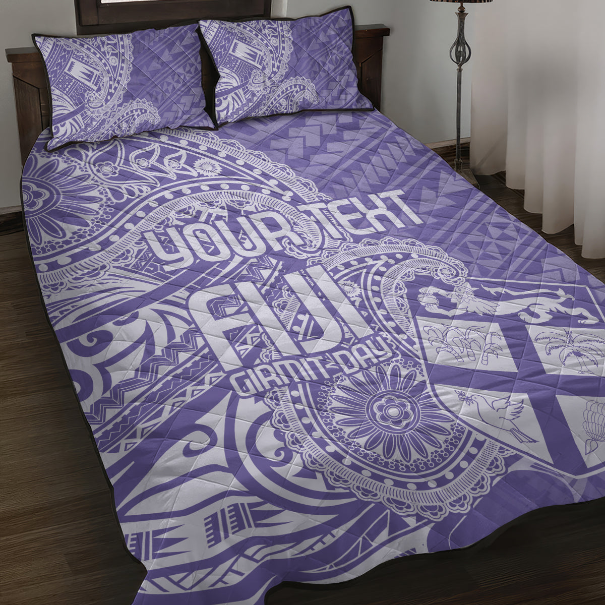 Custom Indo Fijians Quilt Bed Set Fiji ke Hindustani Polyneisan Paisley Purple Style - Wonder Print Shop