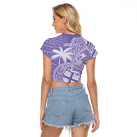 Custom Indo Fijians Raglan Cropped T Shirt Fiji ke Hindustani Polyneisan Paisley Purple Style - Wonder Print Shop
