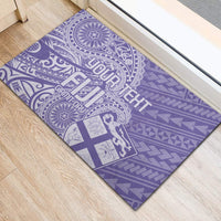Custom Indo Fijians Rubber Doormat Fiji ke Hindustani Polyneisan Paisley Purple Style - Wonder Print Shop