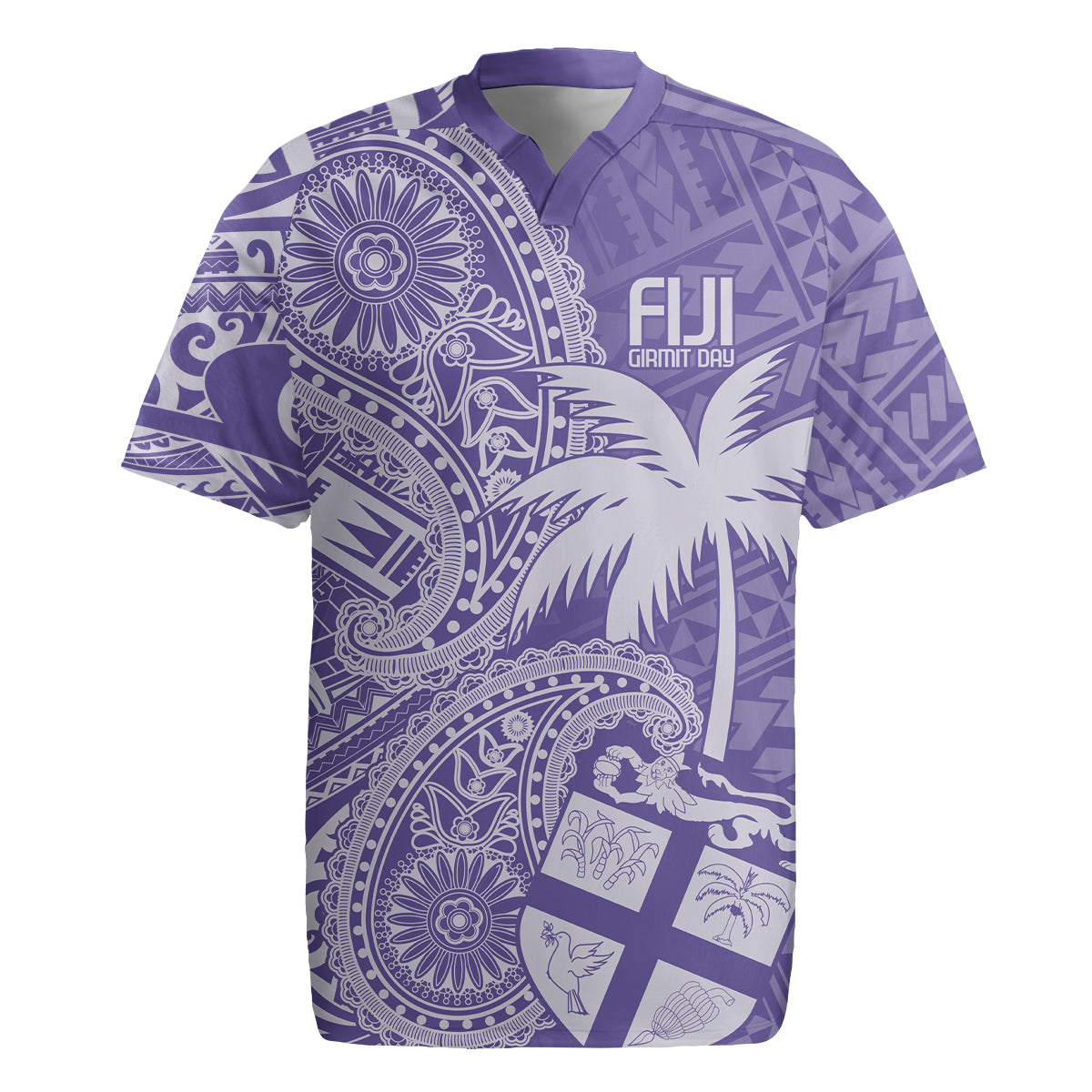 Custom Indo Fijians Rugby Jersey Fiji ke Hindustani Polyneisan Paisley Purple Style - Wonder Print Shop