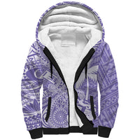 Custom Indo Fijians Sherpa Hoodie Fiji ke Hindustani Polyneisan Paisley Purple Style - Wonder Print Shop