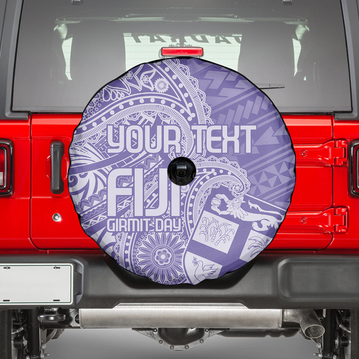 Custom Indo Fijians Spare Tire Cover Fiji ke Hindustani Polyneisan Paisley Purple Style - Wonder Print Shop