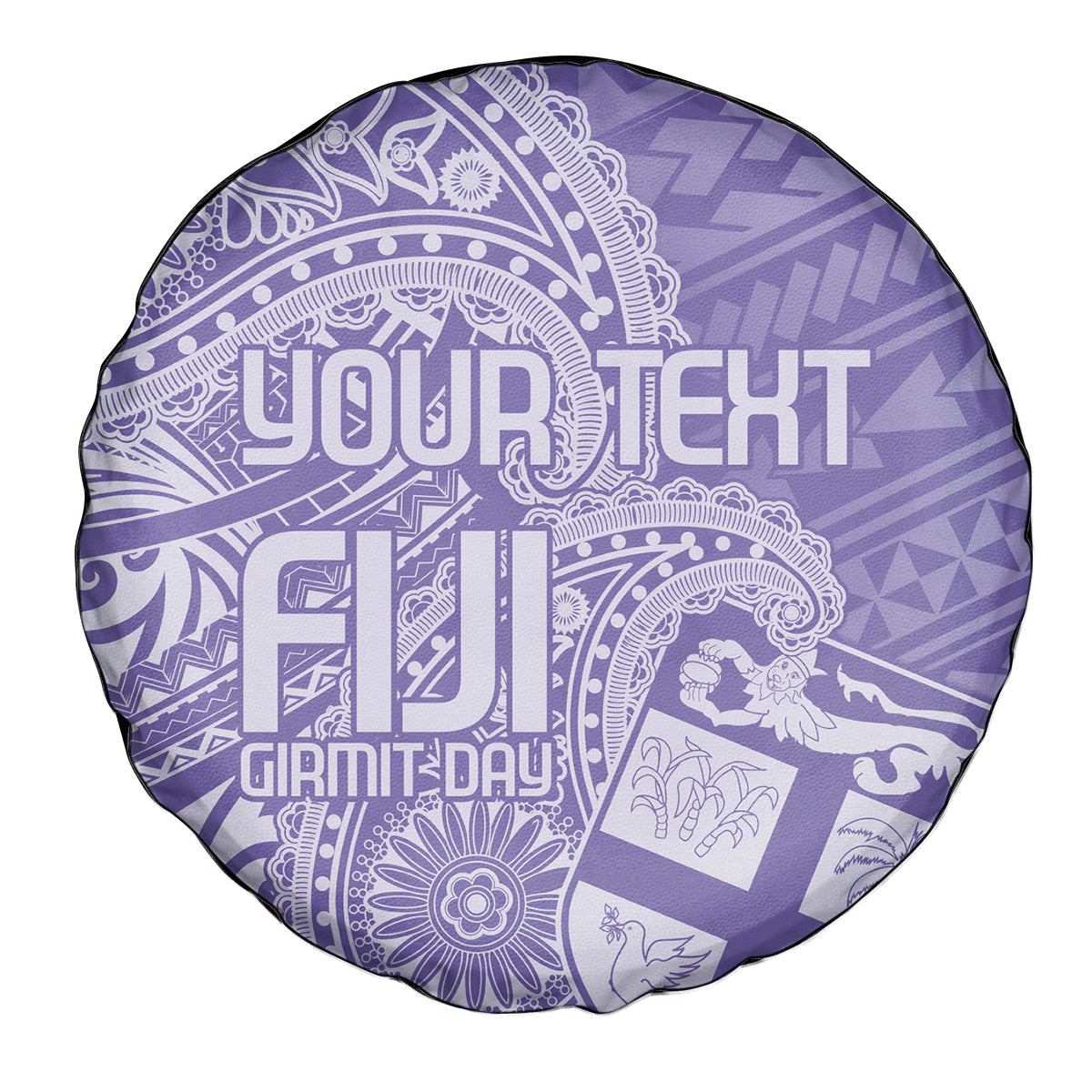 Custom Indo Fijians Spare Tire Cover Fiji ke Hindustani Polyneisan Paisley Purple Style - Wonder Print Shop