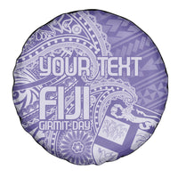 Custom Indo Fijians Spare Tire Cover Fiji ke Hindustani Polyneisan Paisley Purple Style - Wonder Print Shop