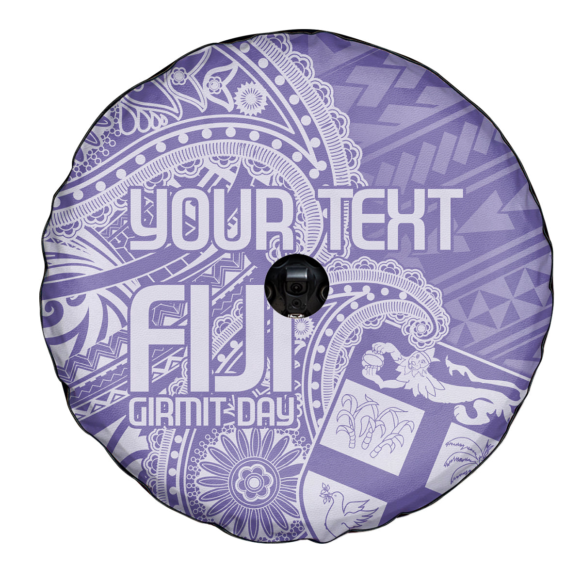 Custom Indo Fijians Spare Tire Cover Fiji ke Hindustani Polyneisan Paisley Purple Style - Wonder Print Shop