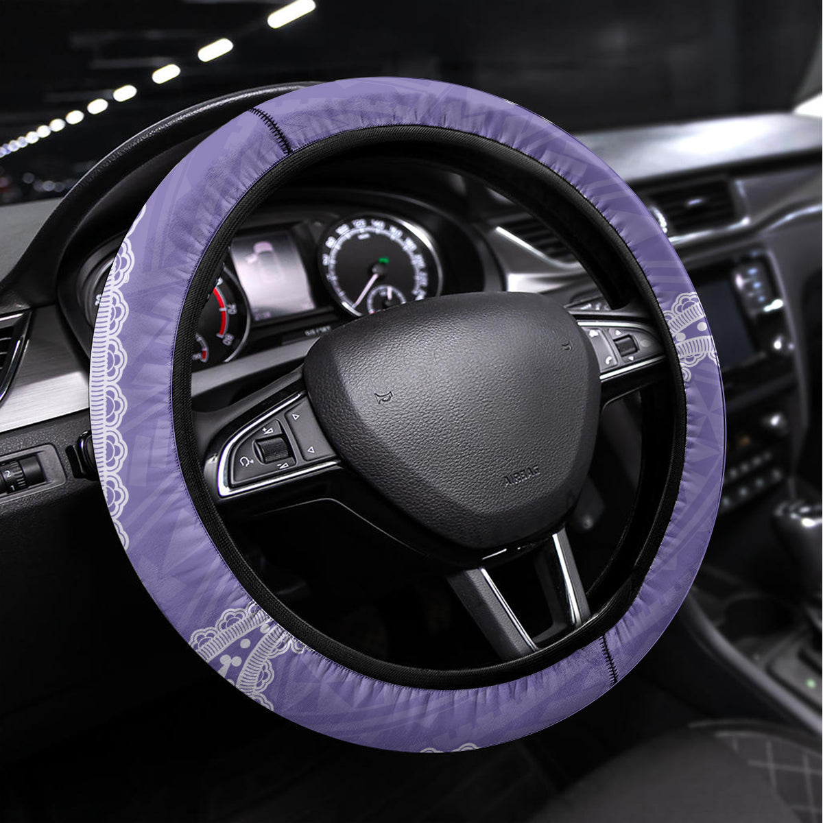 Indo Fijians Steering Wheel Cover Fiji ke Hindustani Polyneisan Paisley Purple Style - Wonder Print Shop