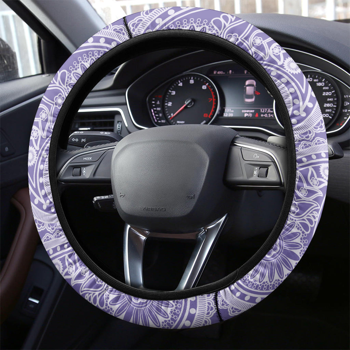 Indo Fijians Steering Wheel Cover Fiji ke Hindustani Polyneisan Paisley Purple Style - Wonder Print Shop