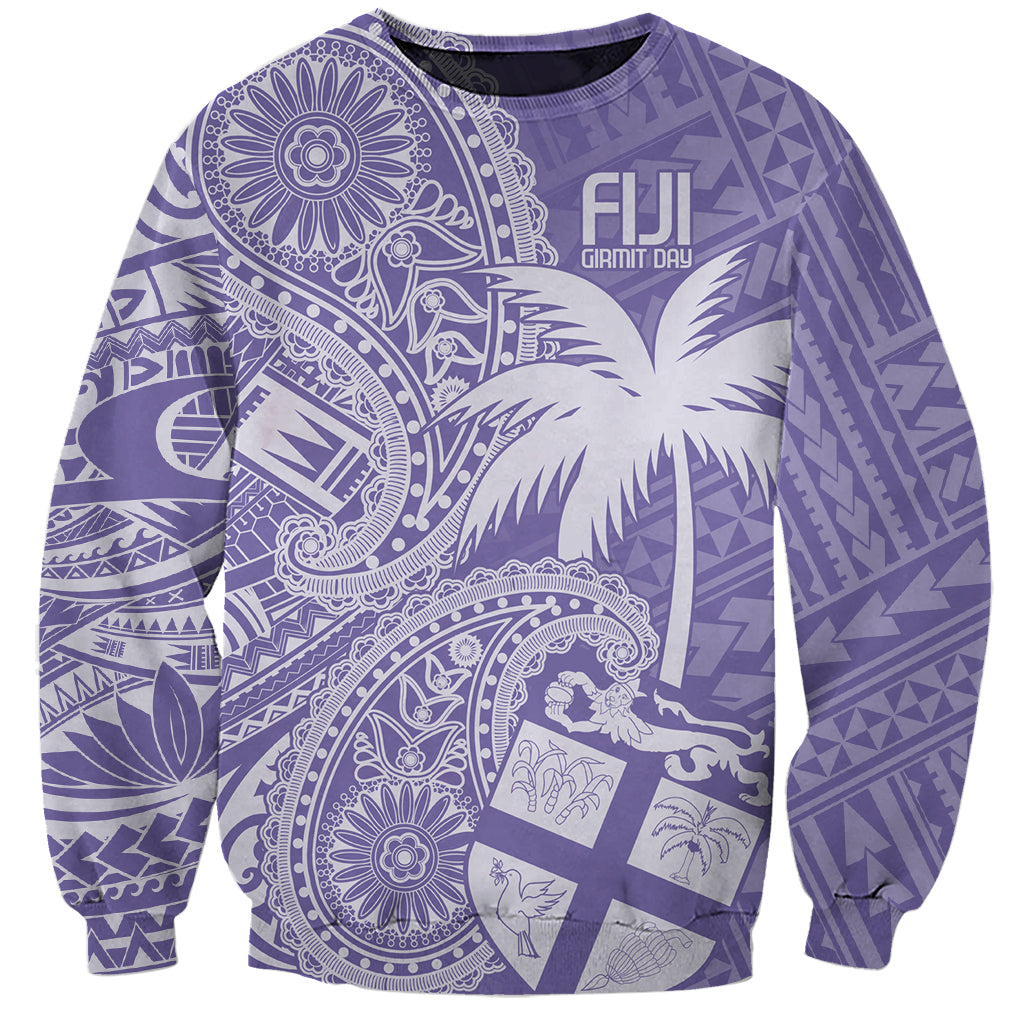 Custom Indo Fijians Sweatshirt Fiji ke Hindustani Polyneisan Paisley Purple Style - Wonder Print Shop