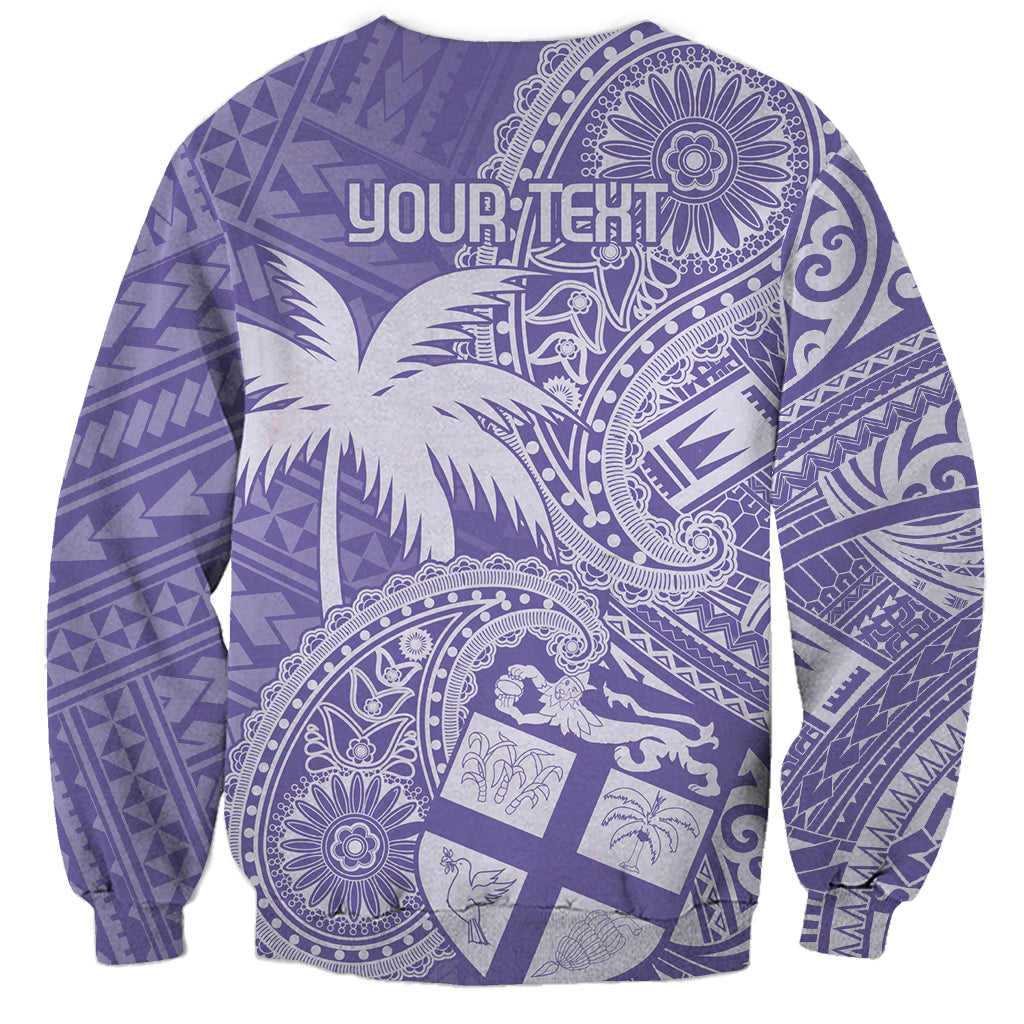 Custom Indo Fijians Sweatshirt Fiji ke Hindustani Polyneisan Paisley Purple Style - Wonder Print Shop