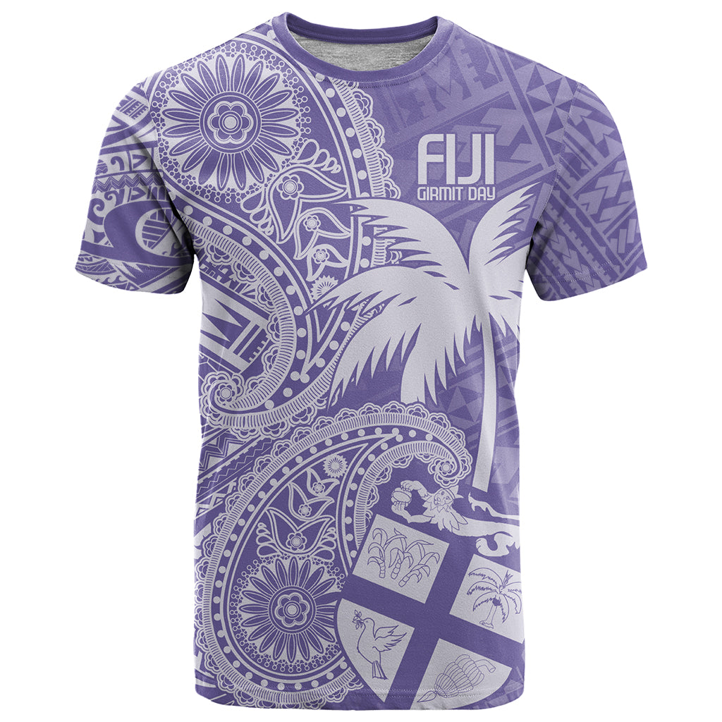 Custom Indo Fijians T Shirt Fiji ke Hindustani Polyneisan Paisley Purple Style - Wonder Print Shop