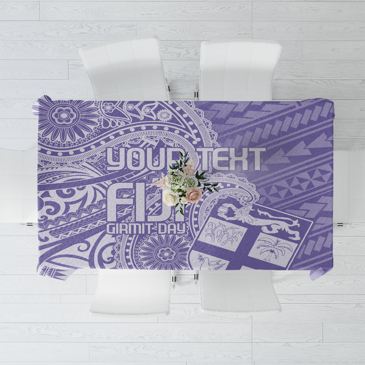 Custom Indo Fijians Tablecloth Fiji ke Hindustani Polyneisan Paisley Purple Style - Wonder Print Shop